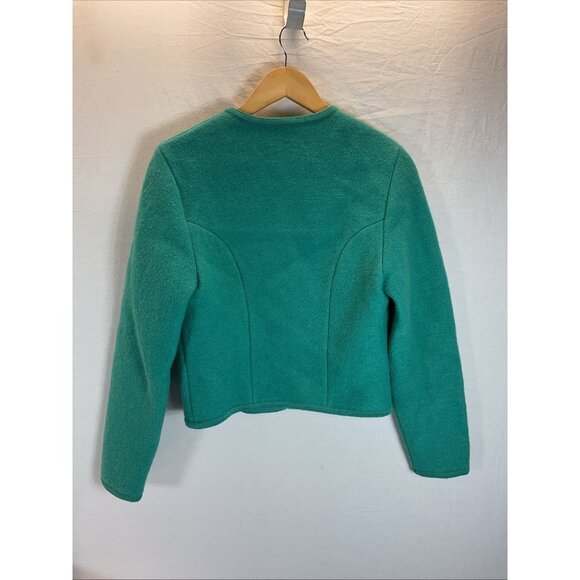 Geiger Sweater‎ Womens 42 Green Boiled Wool Jacket Austria Cardigan Cottage Vtg - Picture 4 of 9